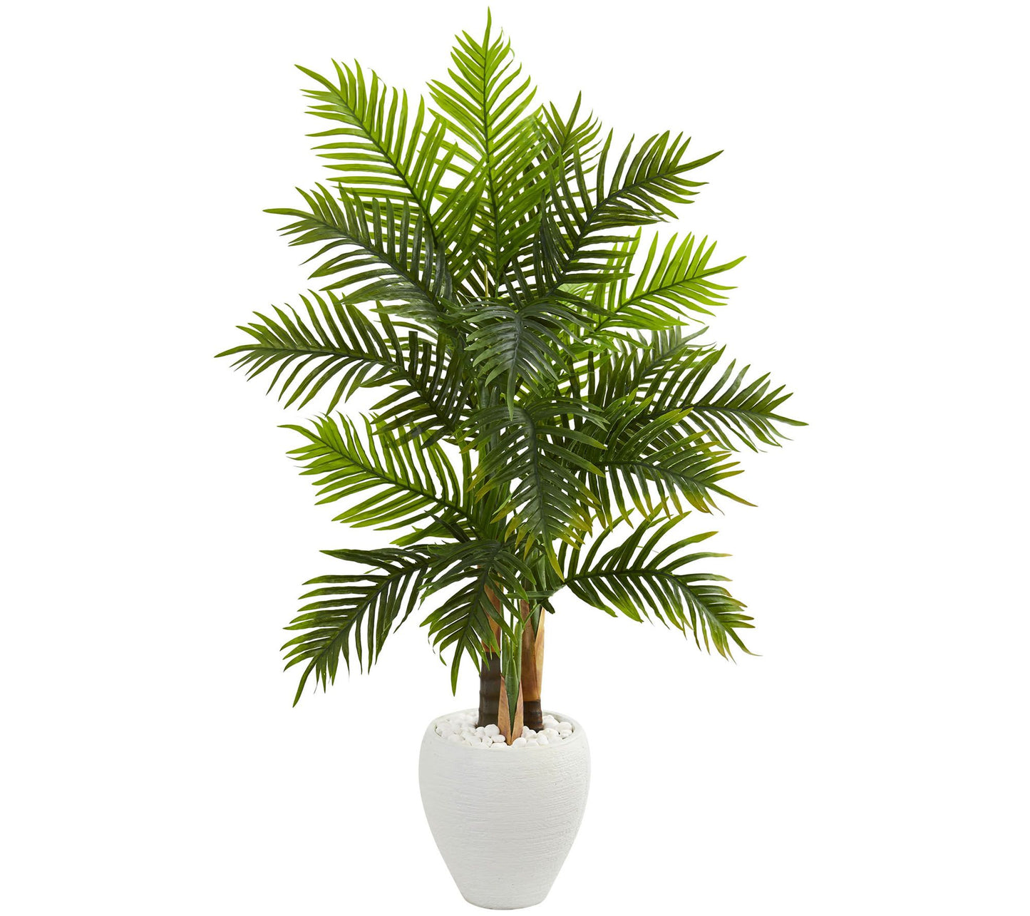 5' Areca Palm Tree in White Planter by Nearly Natural
