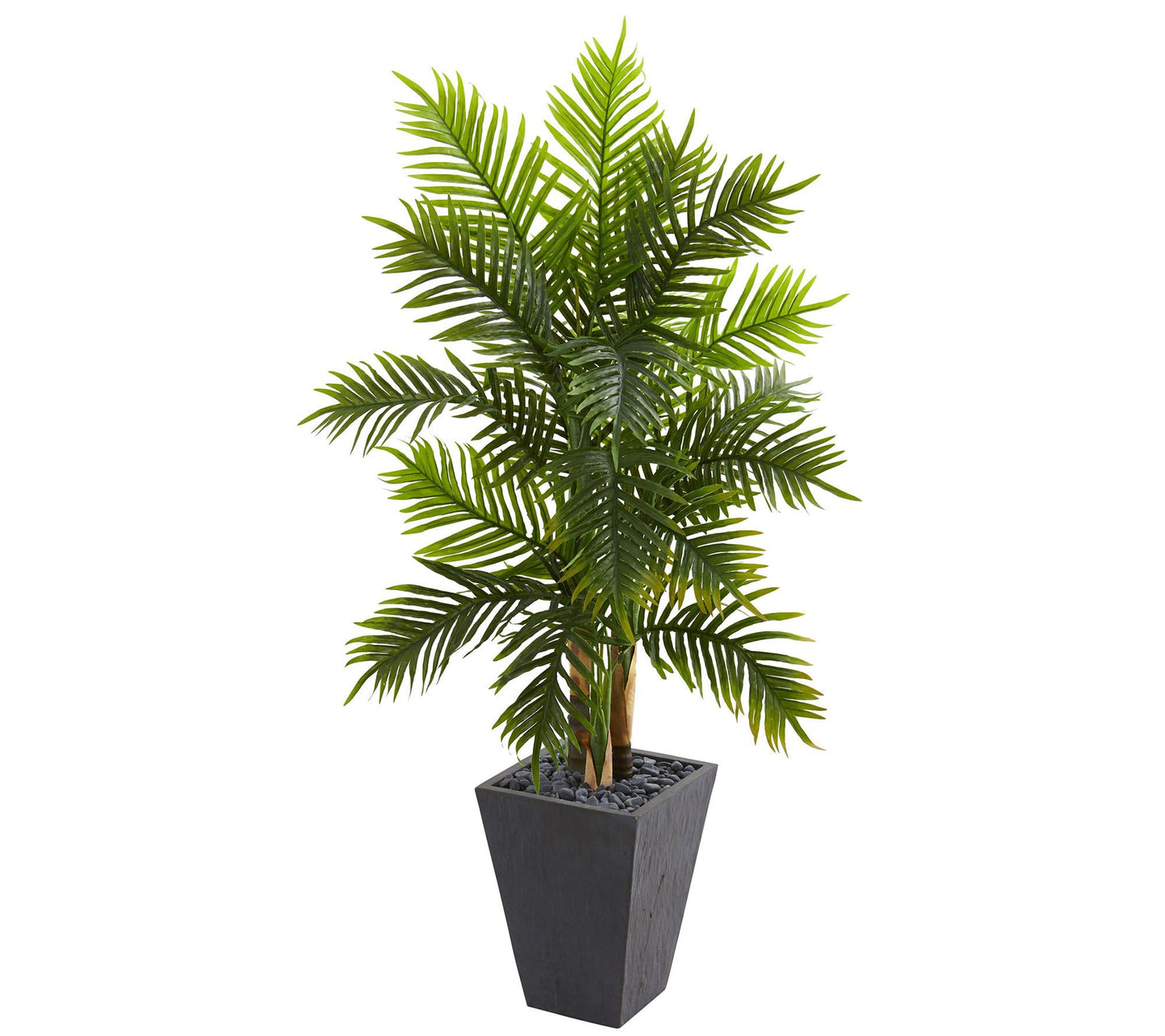 5.5' Areca Palm Tree in Slate Planter by Nearly Natural