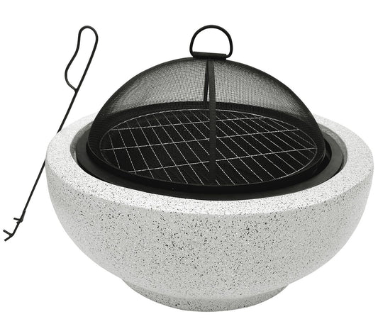 Teamson Outdoor 24" Wood Burning Fire Pit with Concrete Base