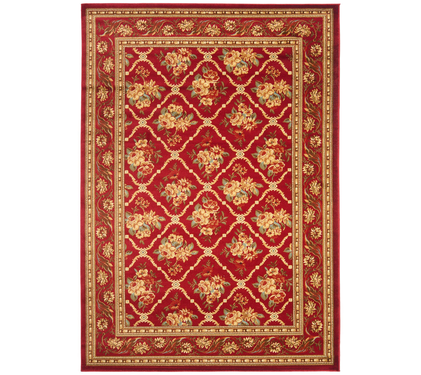 Lyndhurst Floral Lattice Power Loomed 5'3" x 7'6" Rug