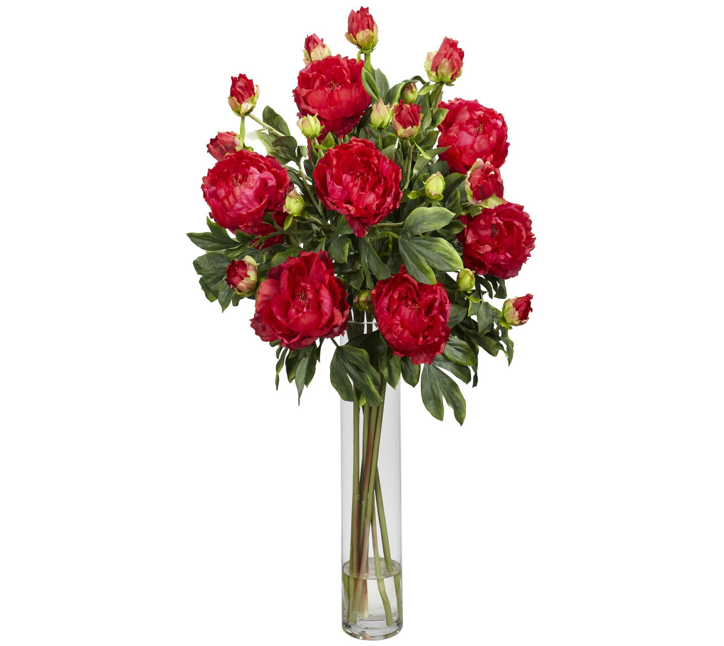 Large Peony w/Cylinder by Nearly Natural