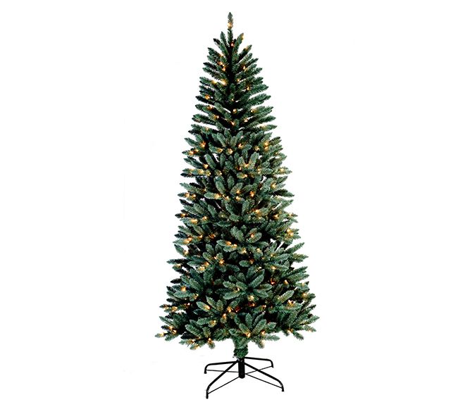 7.5' Slim Blue Spruce Prelit Tree by Santa's Workshop