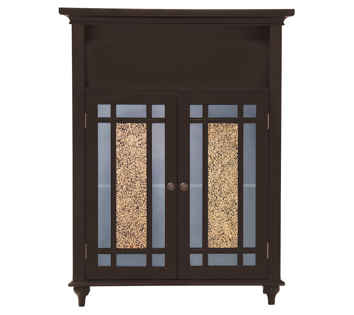 Teamson Home Wood Floor Cabinet with Glass Doors