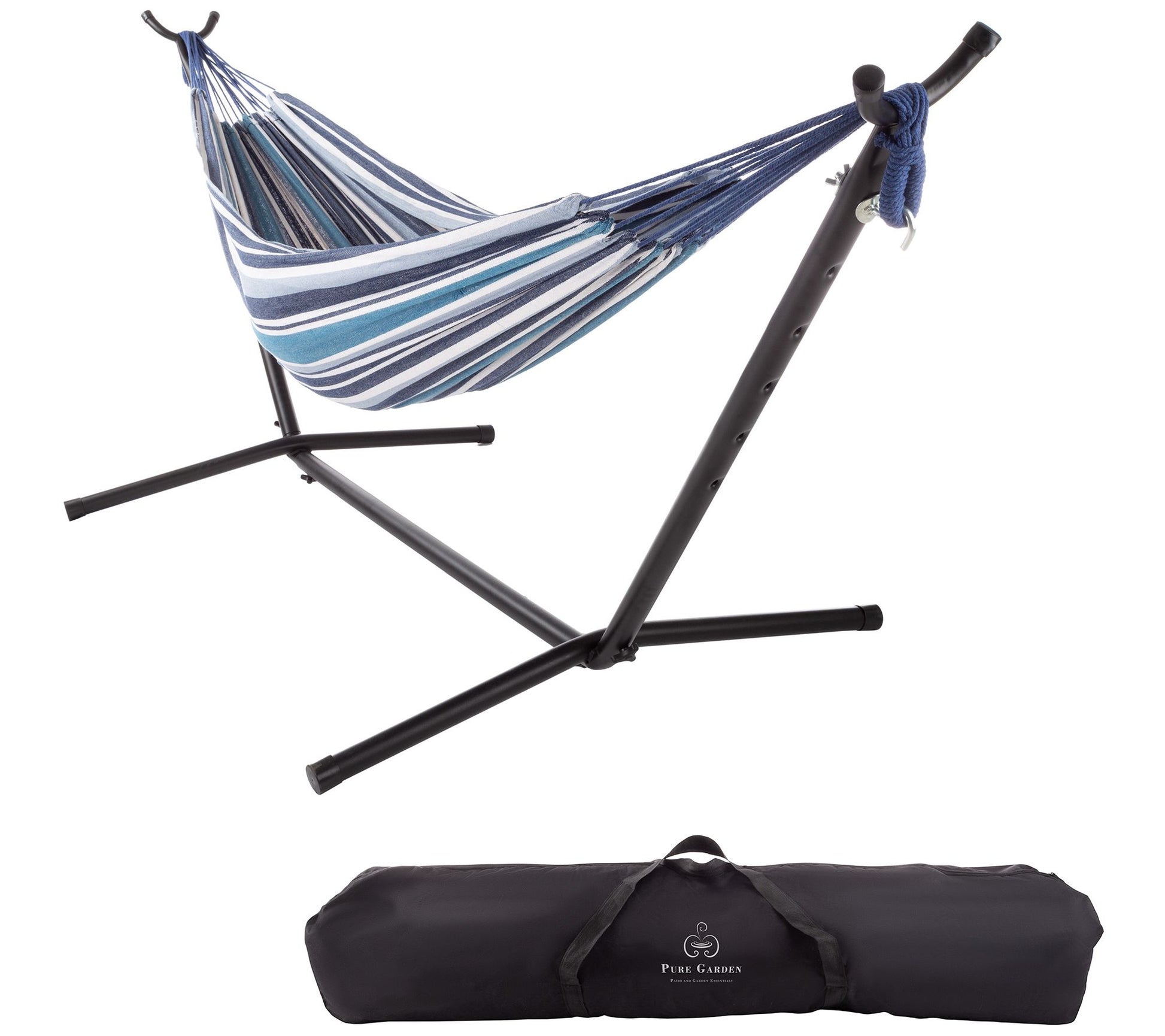 Pure Garden Double Brazilian Hammock with Stand