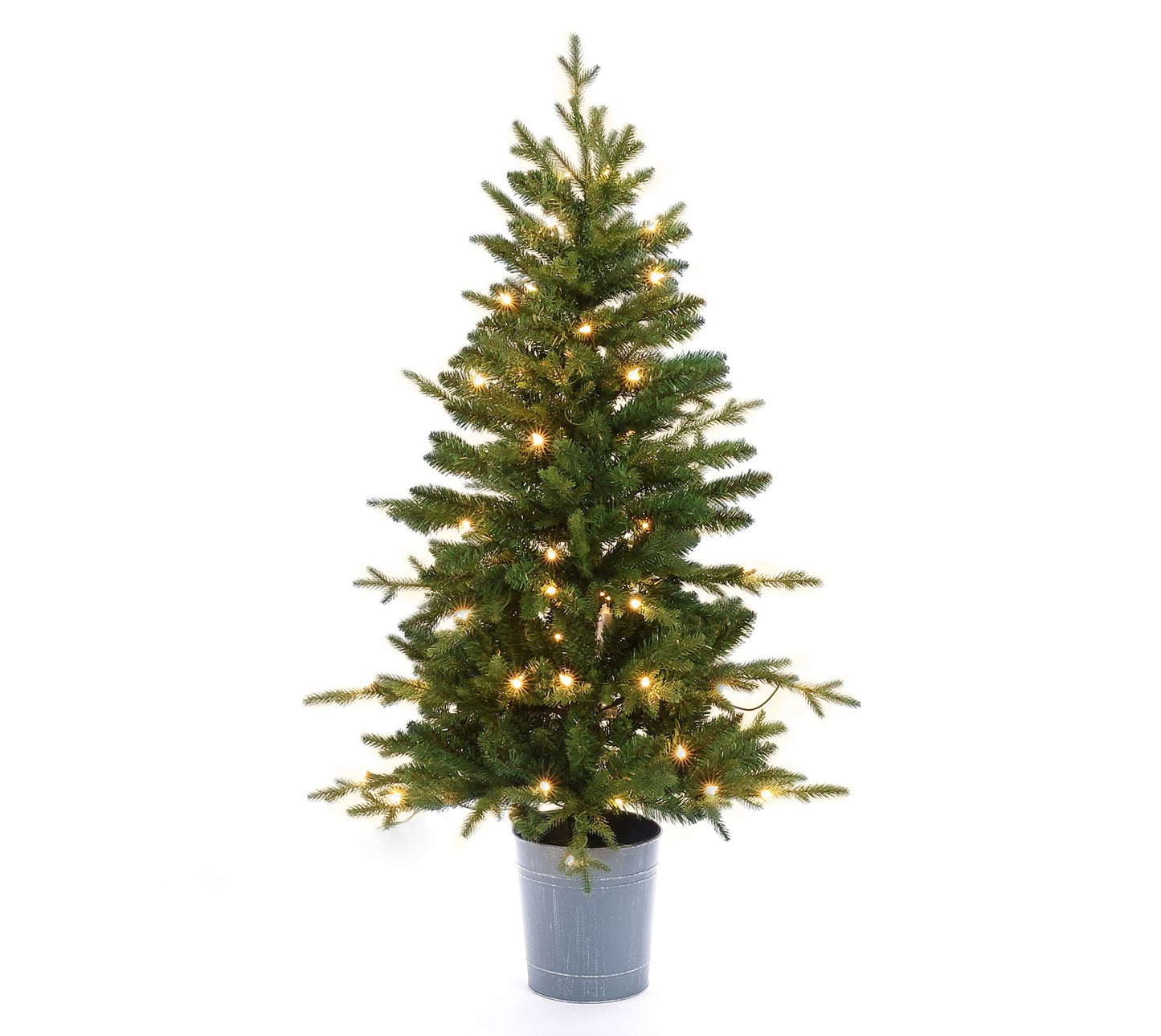 LuxenHome 4' Pre-Lit PVC/PE Artificial Fir Chri stmas Tree