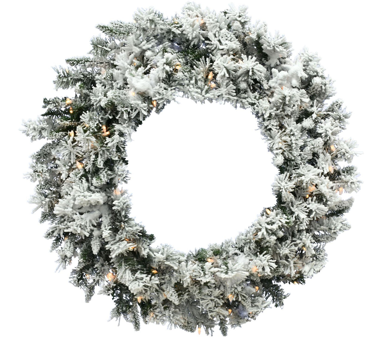 Fraser Hill Farm 36-In. Mountain Pine Flocked Wreath w/Lights