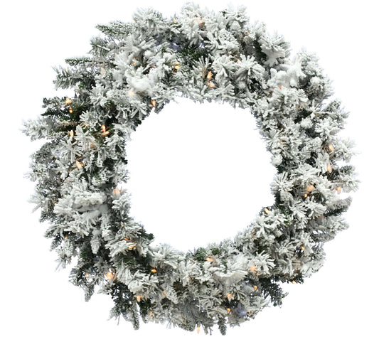 Fraser Hill Farm 36-In. Mountain Pine Flocked Wreath w/Lights