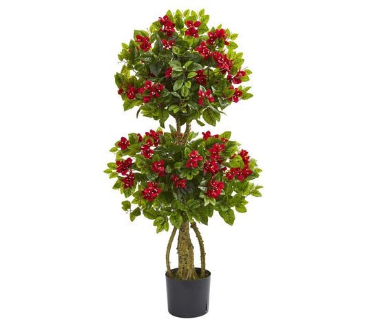 4' Double Bougainvillea Topiary Tree by Nearly Natural