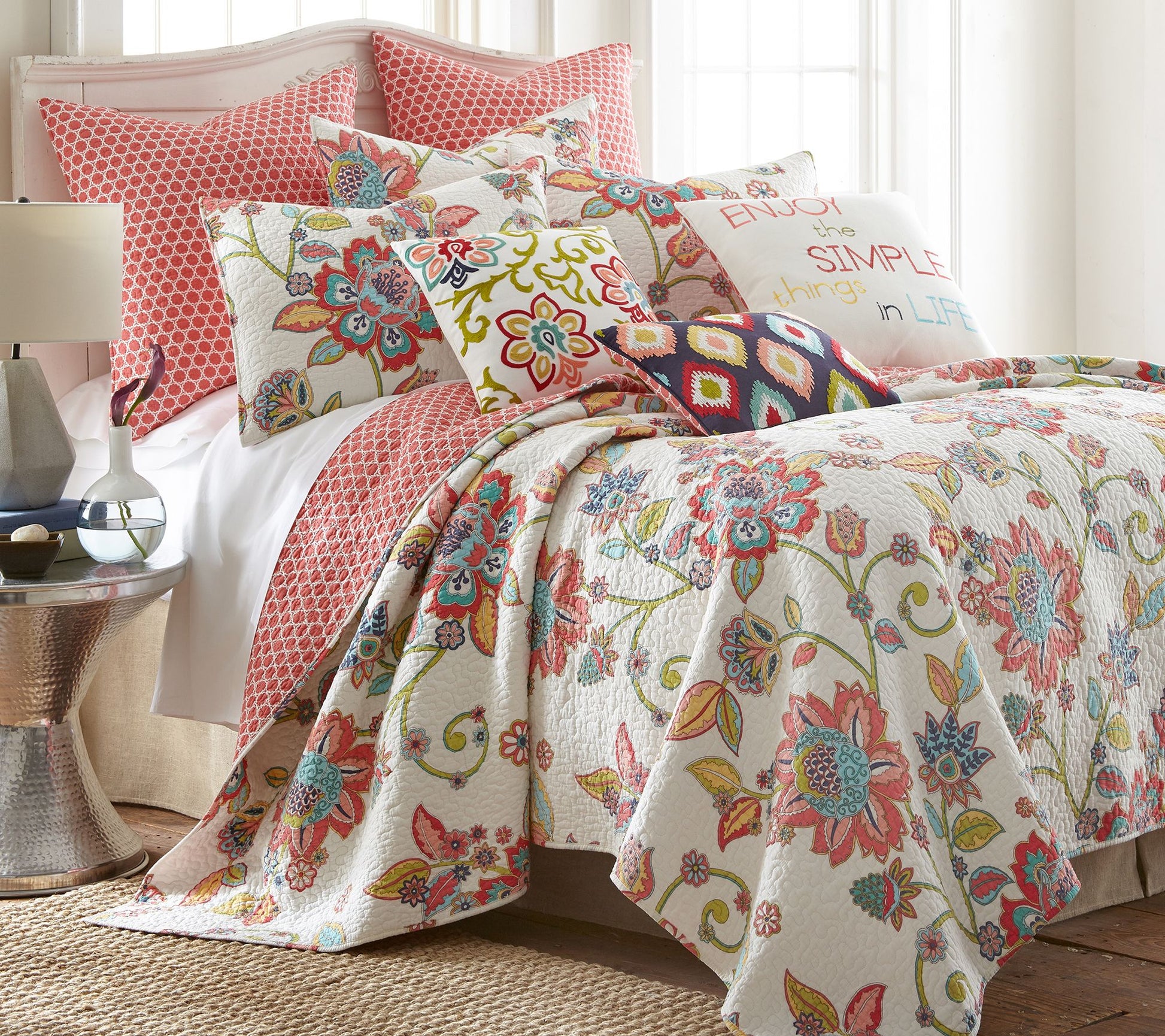 Levtex Home Clementine Floral 3-Piece Full/Queen Quilt Set