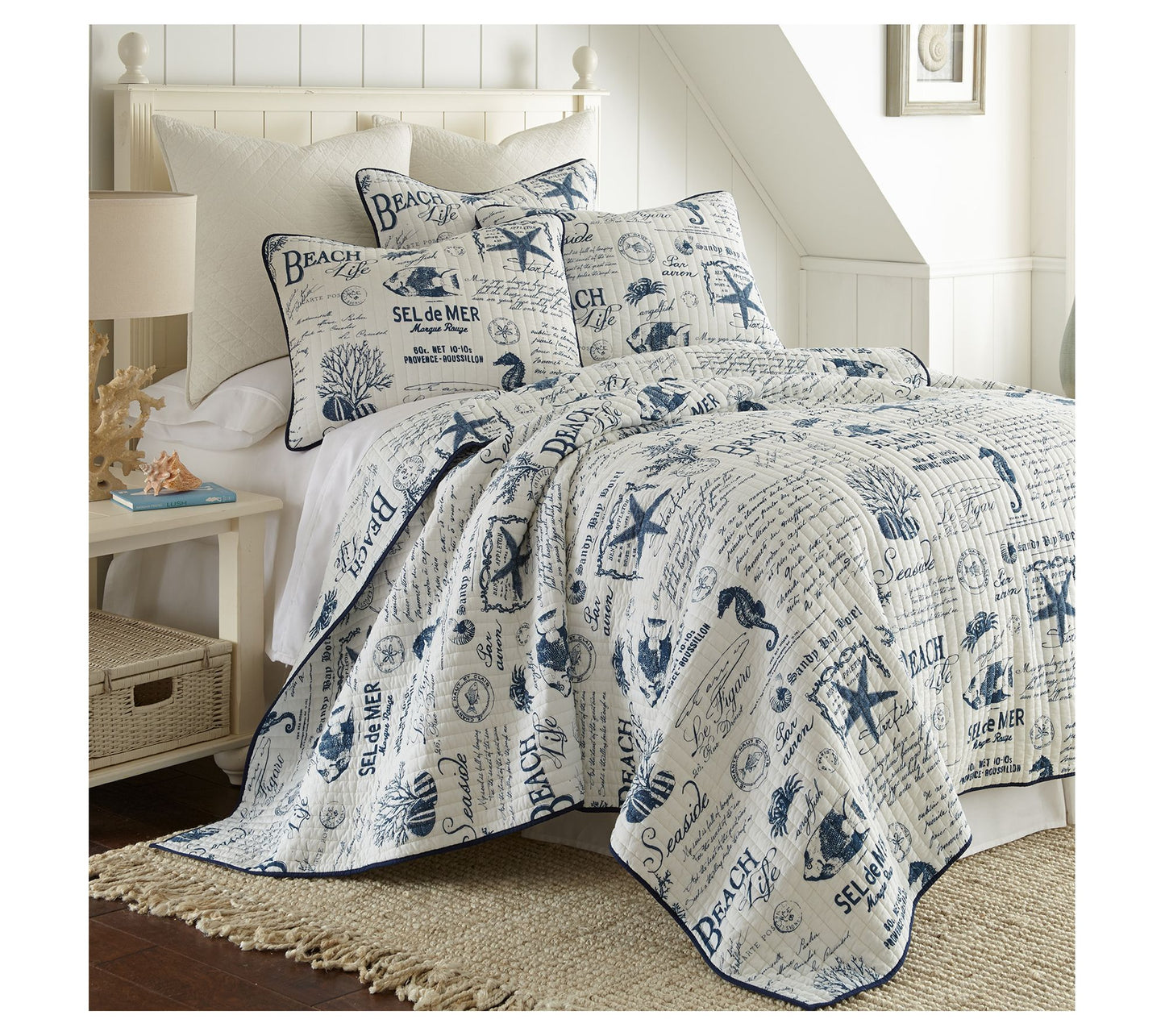 Levtex Home Beach Life 3-Piece Coastal King/CalKing Quilt Set