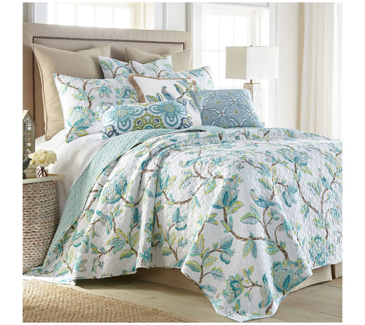 Levtex Home Cressida 3-Piece Floral King/Cal Kig Quilt Set