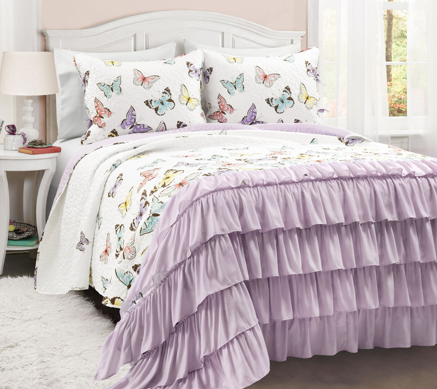 Lush Decor Butterfly Oversized 2pc Twin Quilt Set