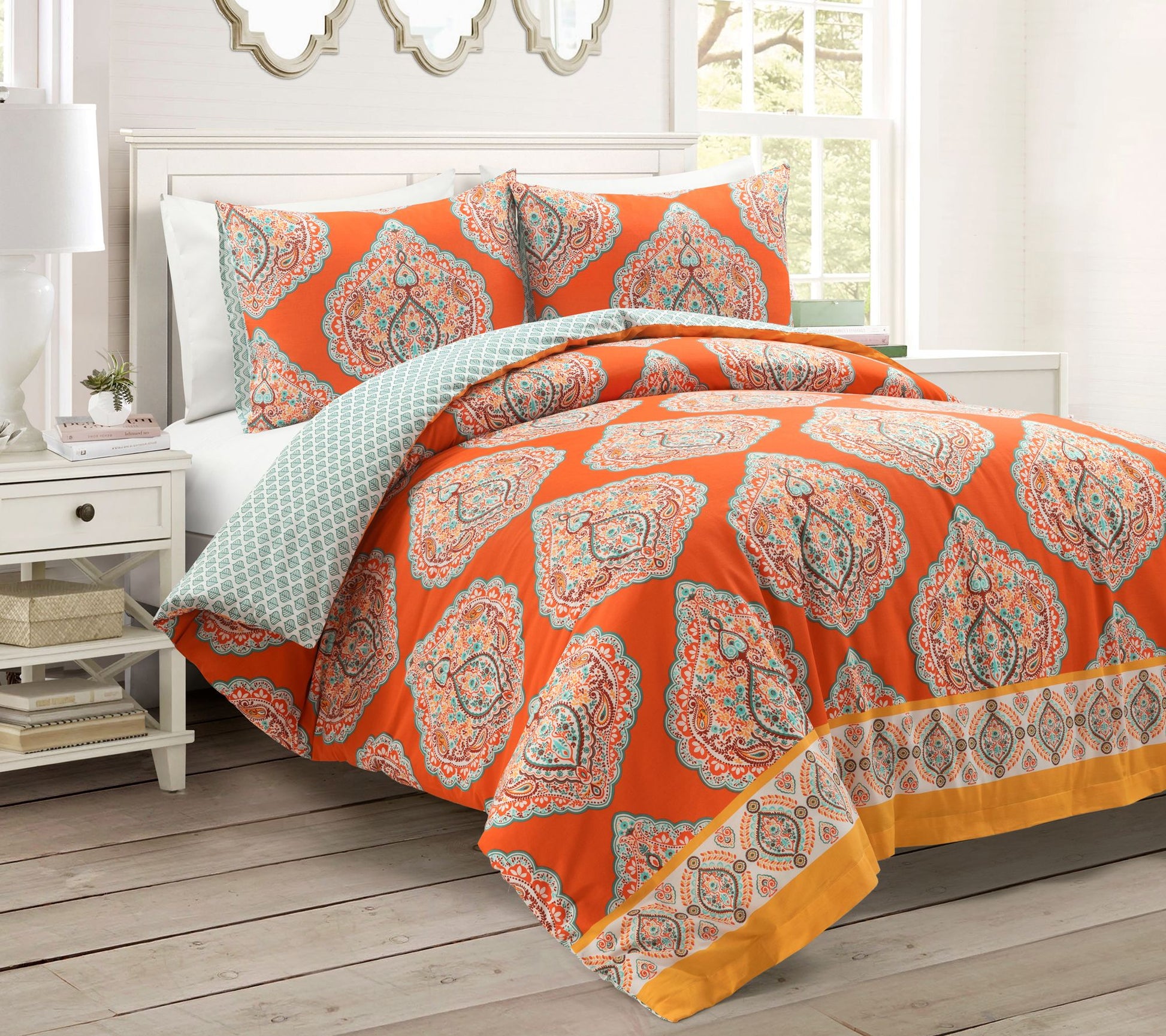 Lush Decor Harley Reversible Cotton Duvet Cover3Pc Set King