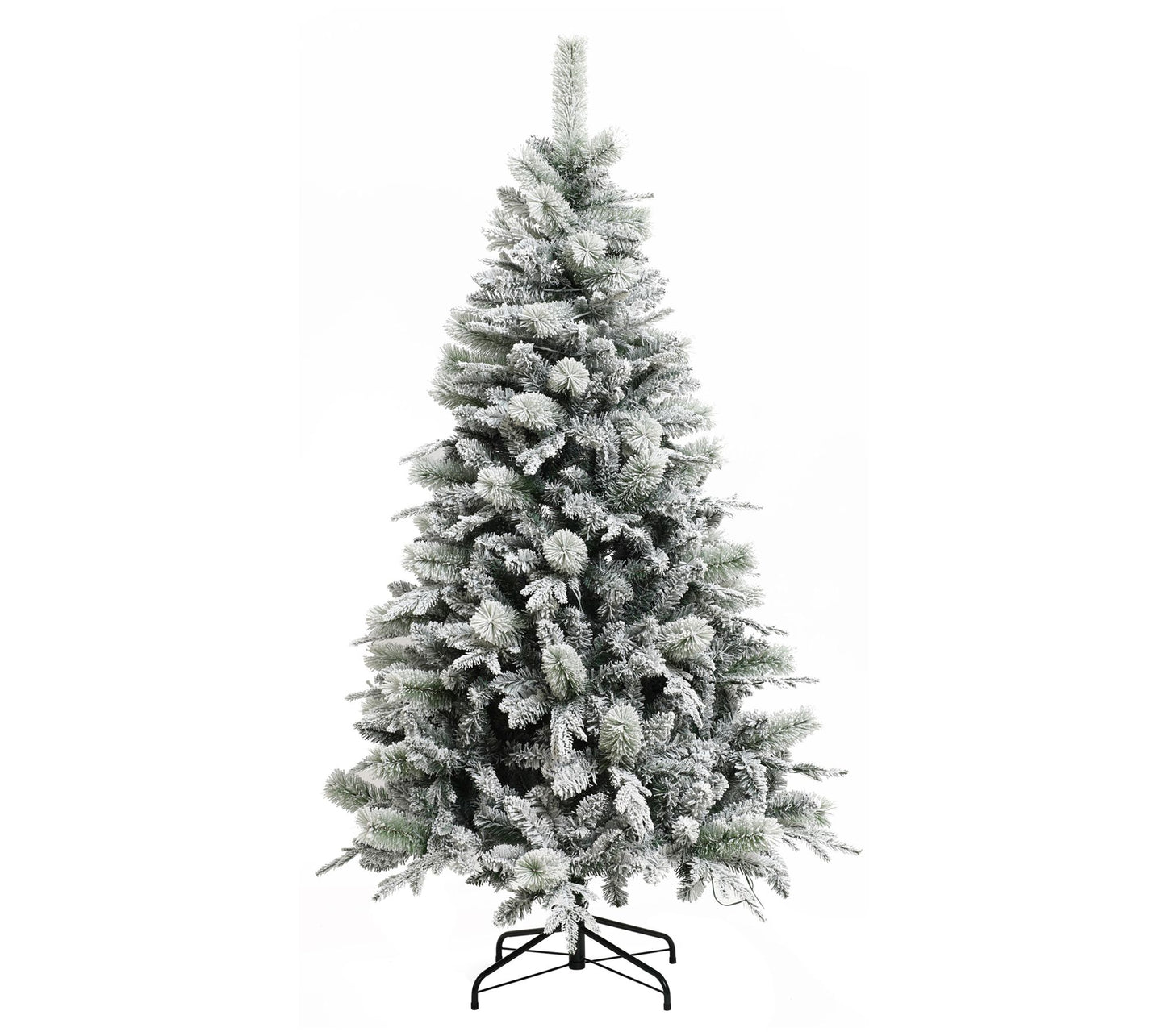 LuxenHome 6' Pre-Lit Artificial Snow-Flocked Christmas Tree
