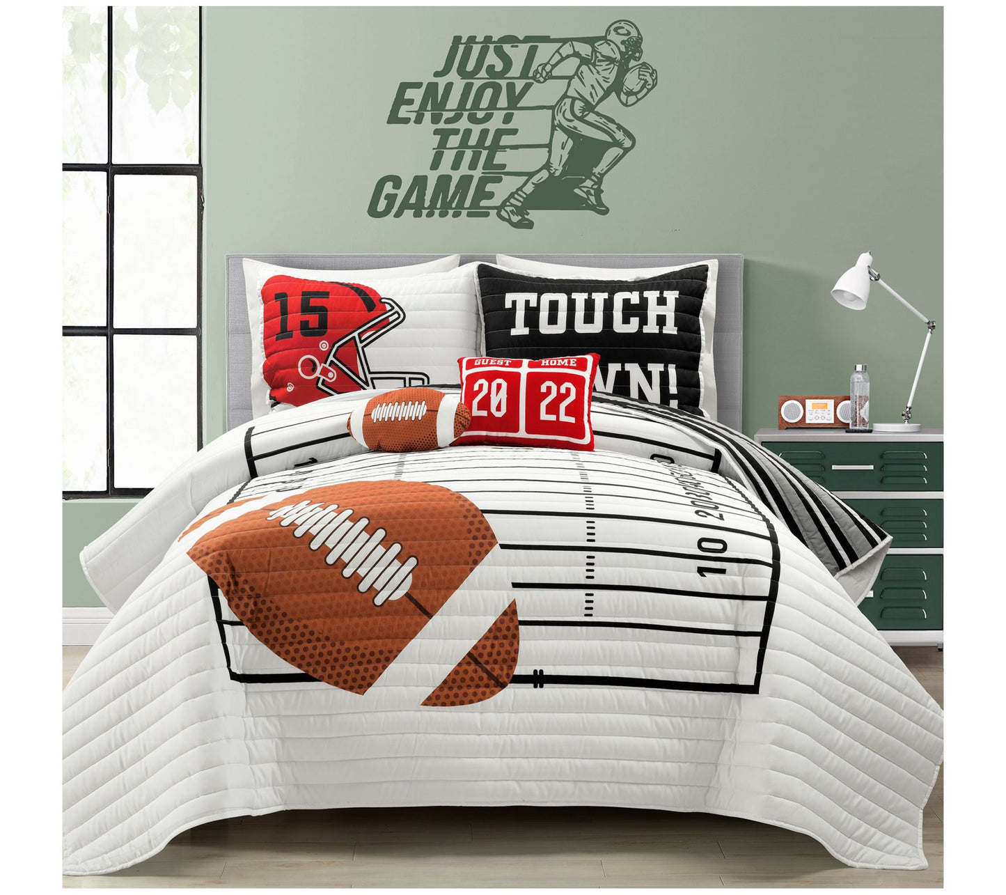 Lush Decor American Football Quilt-Juvy-Full/Queen