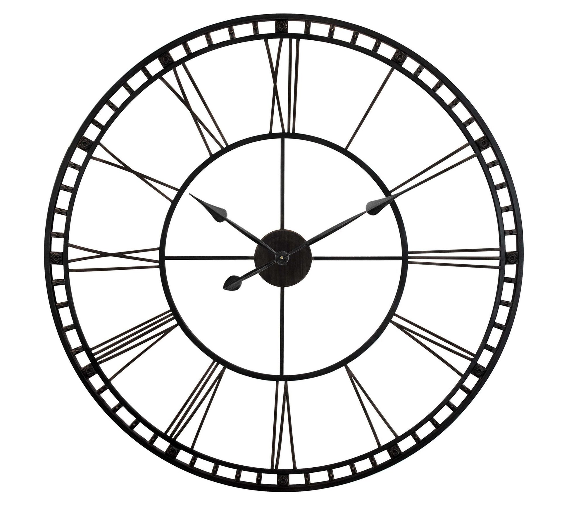Infinity Instruments Tower XXL Wall Clock, Black, 39"