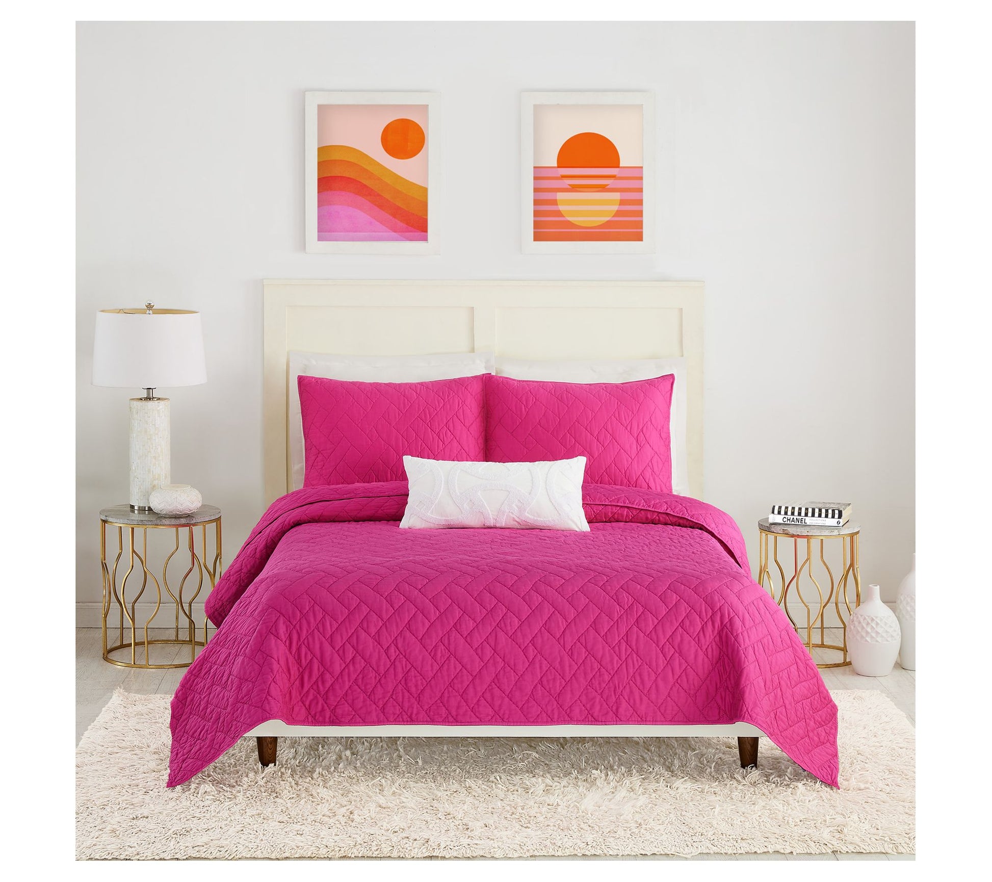 Dream Weaver Pink King Coverlet Set