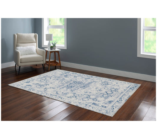 Linon Home Decor Washable Brielle Grey/Ivory 5'x7' Area Rug