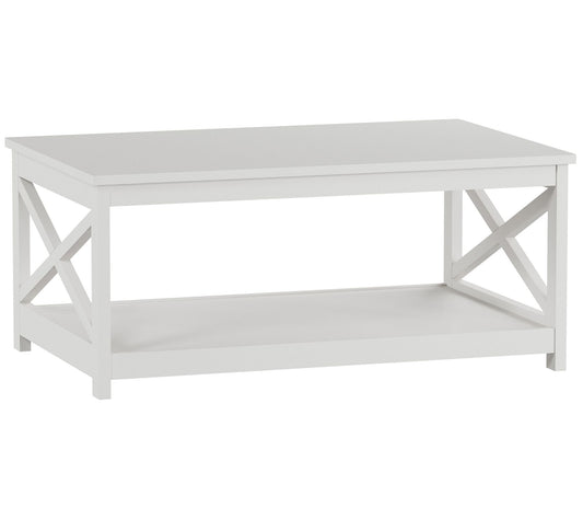 Lavish Home Coffee Table 2-Tiered Low Profile X -Leg Design