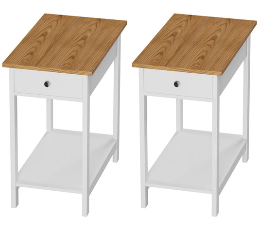 Lavish Home 2 Small Side Table with Drawer Nighstand