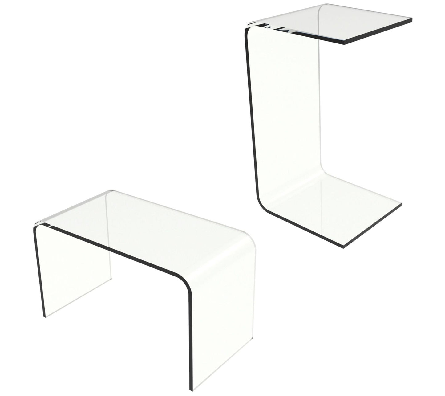 Lavish Home Acrylic Side Table Multipurpose Modrn Furniture