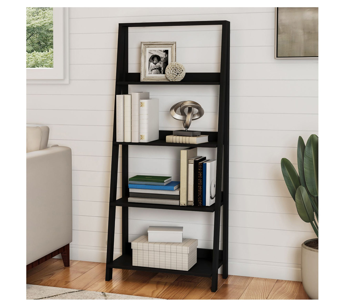 Lavish Home 4-Tier Ladder Freestanding Bookshelf