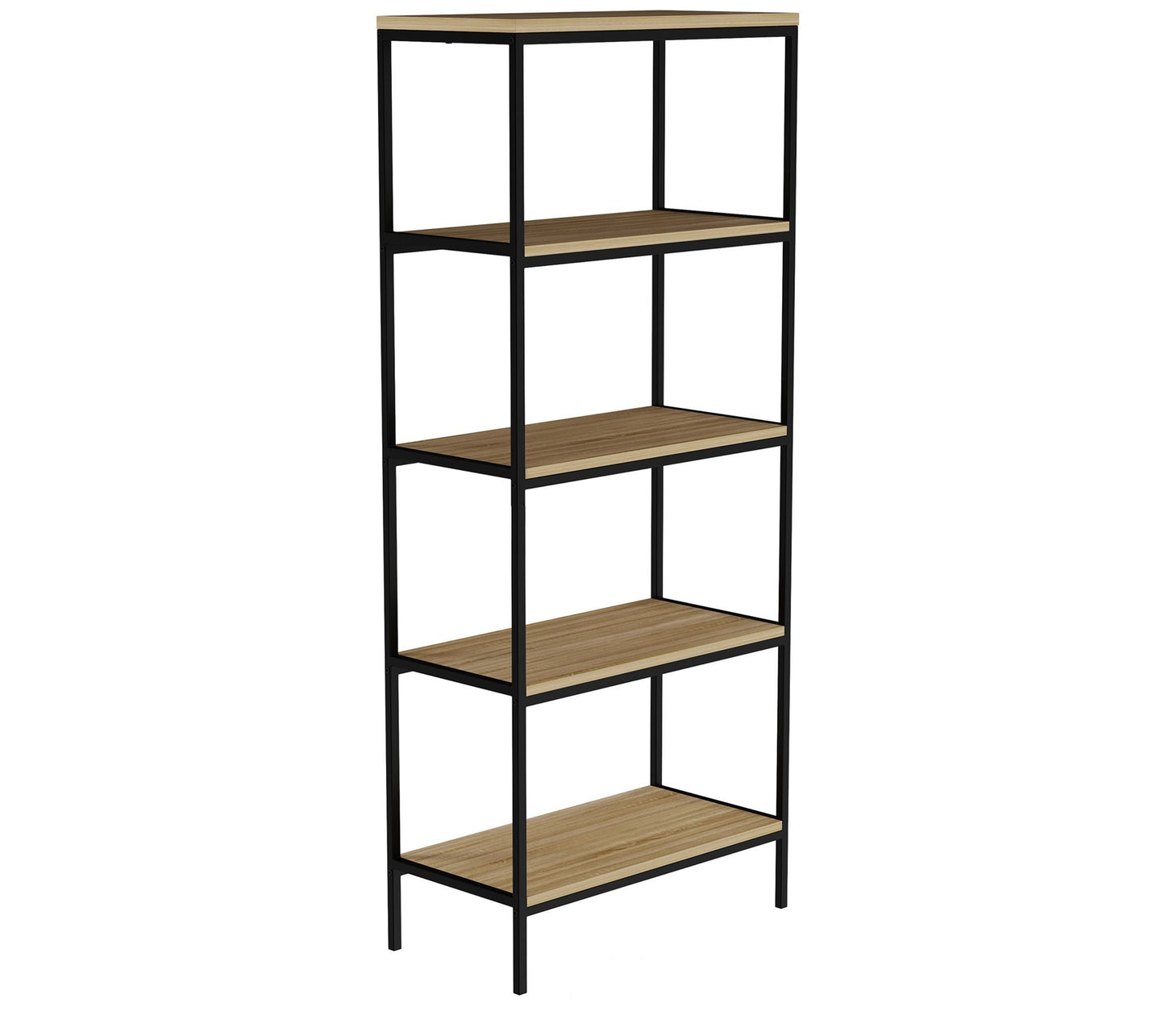 Lavish Home 5-Tier Open Bookshelf Industrial Bookcase