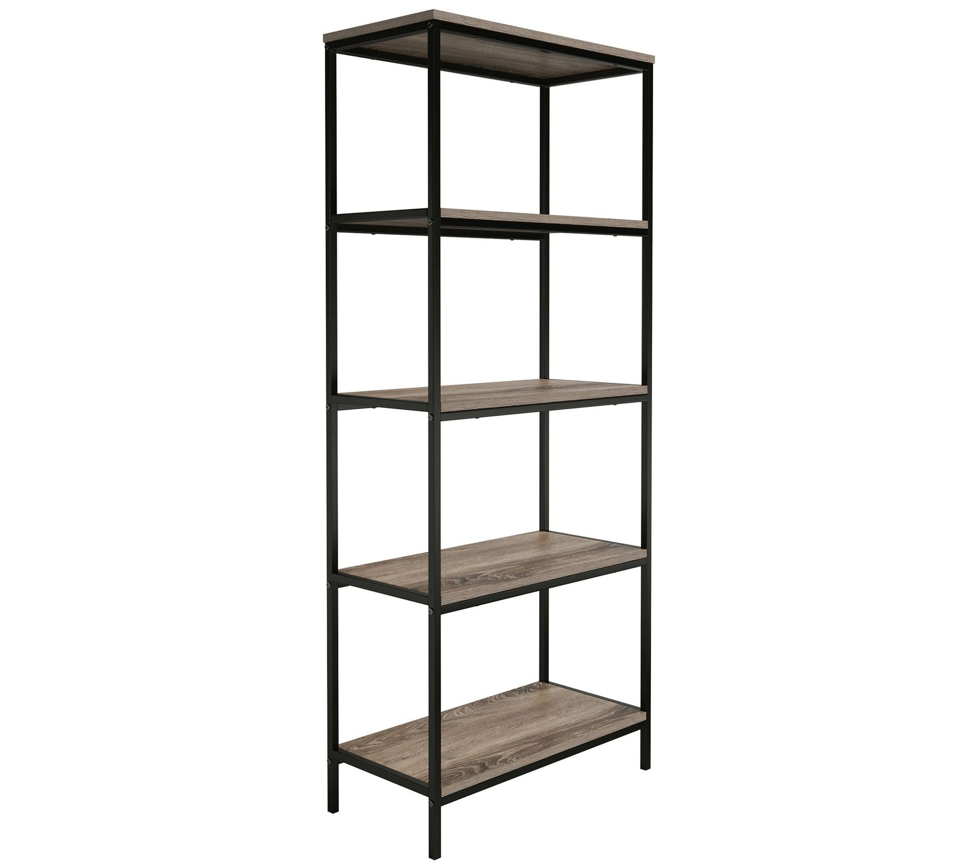 Lavish Home 5-Tier Bookshelf Open Industrial Style Shelving
