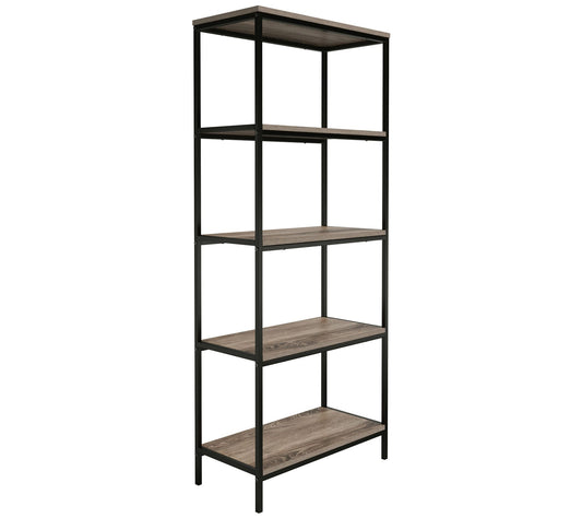 Lavish Home 5-Tier Bookshelf Open Industrial Style Shelving