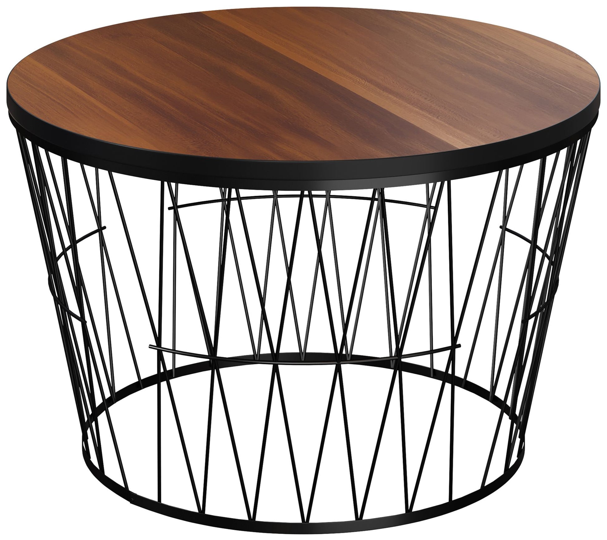 Lavish Home Round Coffee Table Geometric Base Accent Table