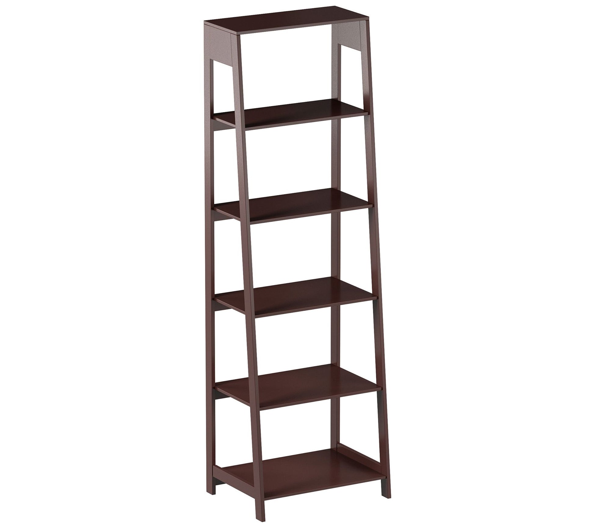 Lavish Home 5-Tier Ladder Bookcase FreestandingWood Bookshelf