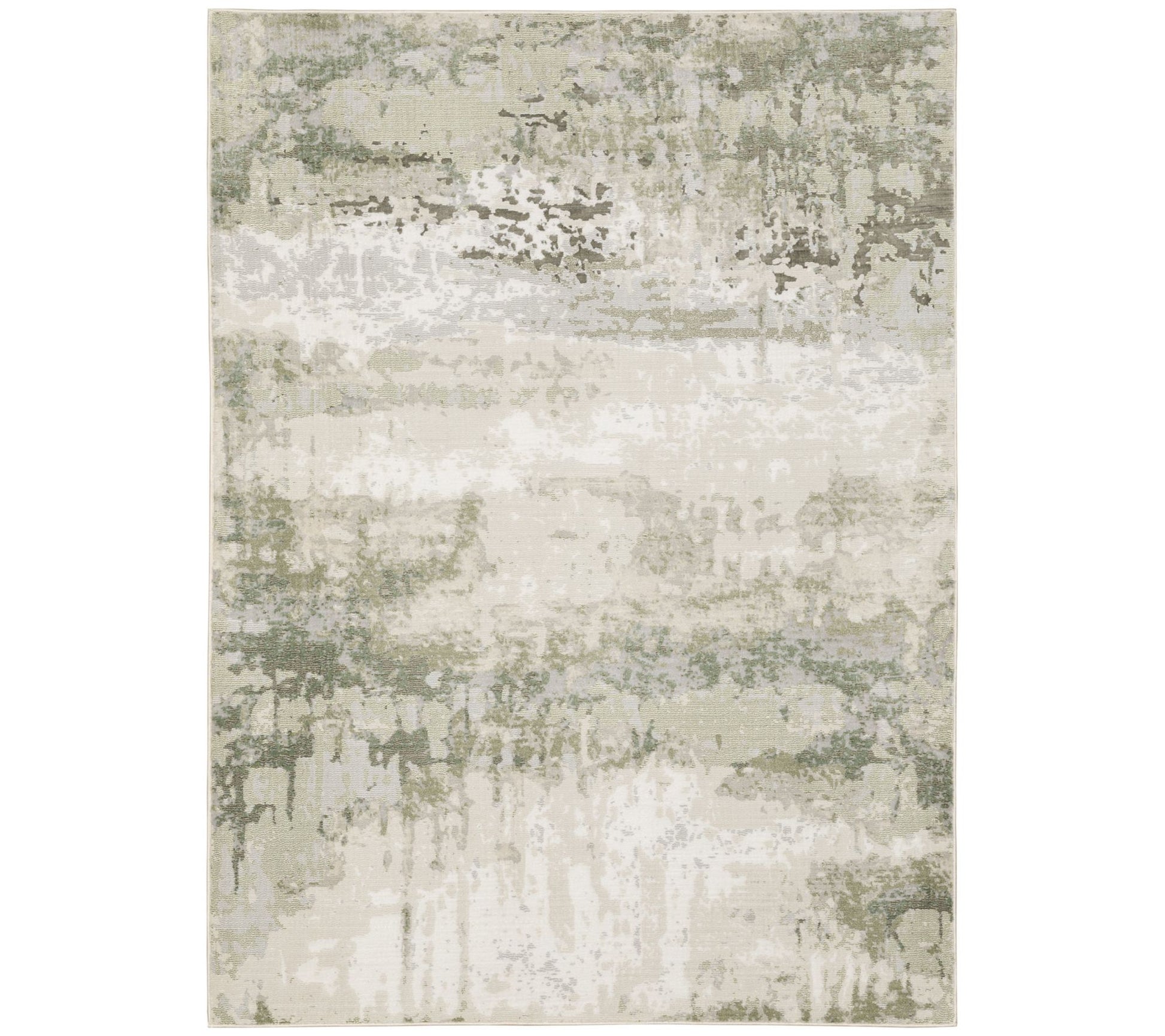 Linden Place Green Abstract Modern/Casual 5'3"x 7'6" Rug
