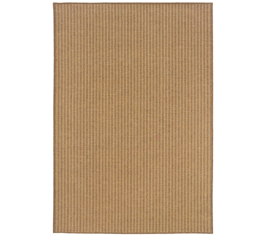 Veranda Living I/O Tan Stripe Faux Seagrass 7'1 0"x10'10" Rug