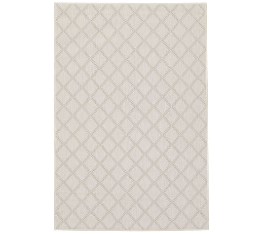 Veranda Living I/O Gray Tonal Geometric Lattice  7'10"x10' Rug