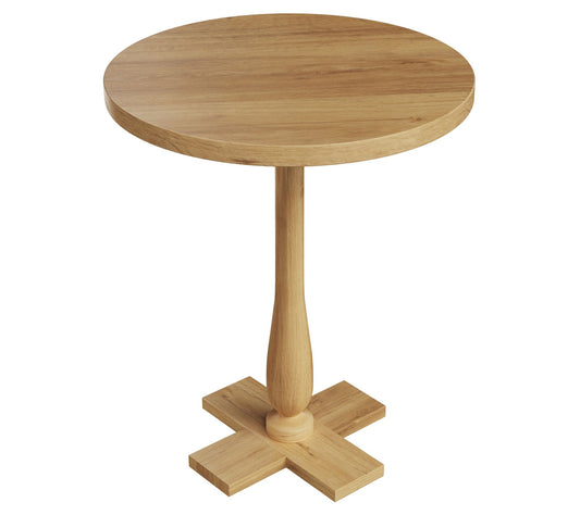 Lavish Home Side Table Pedestal Mango Wood Table