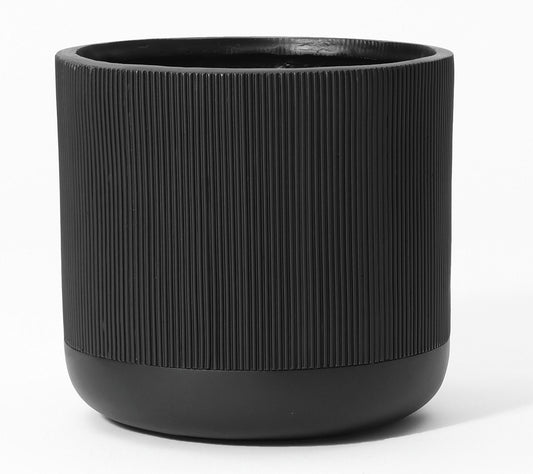 LuxenHome 14.8" Round Stripes MgO Planter