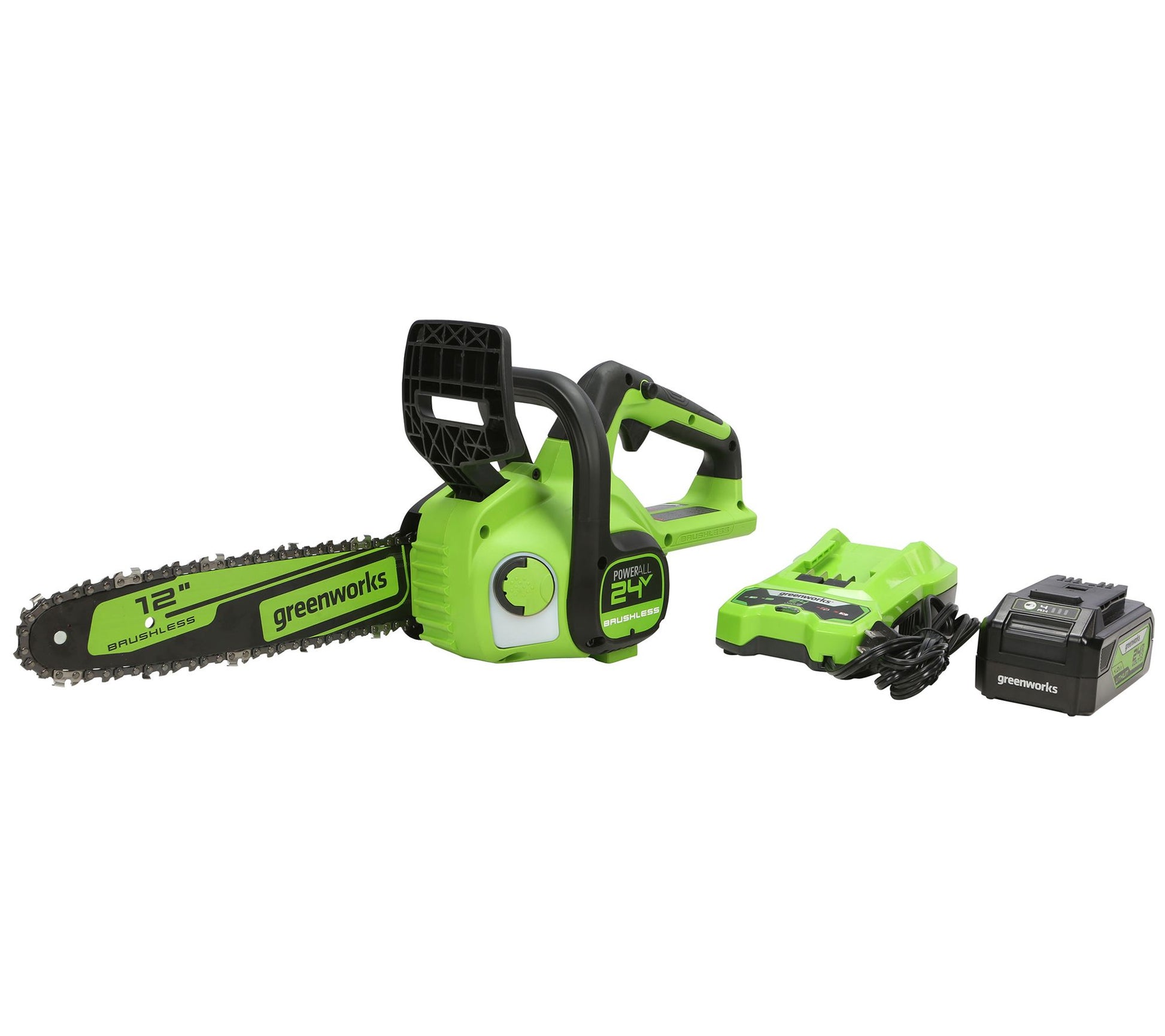 Greenworks POWERALL 24V 12" Cordless Chainsaw w/ 4Ah Battery