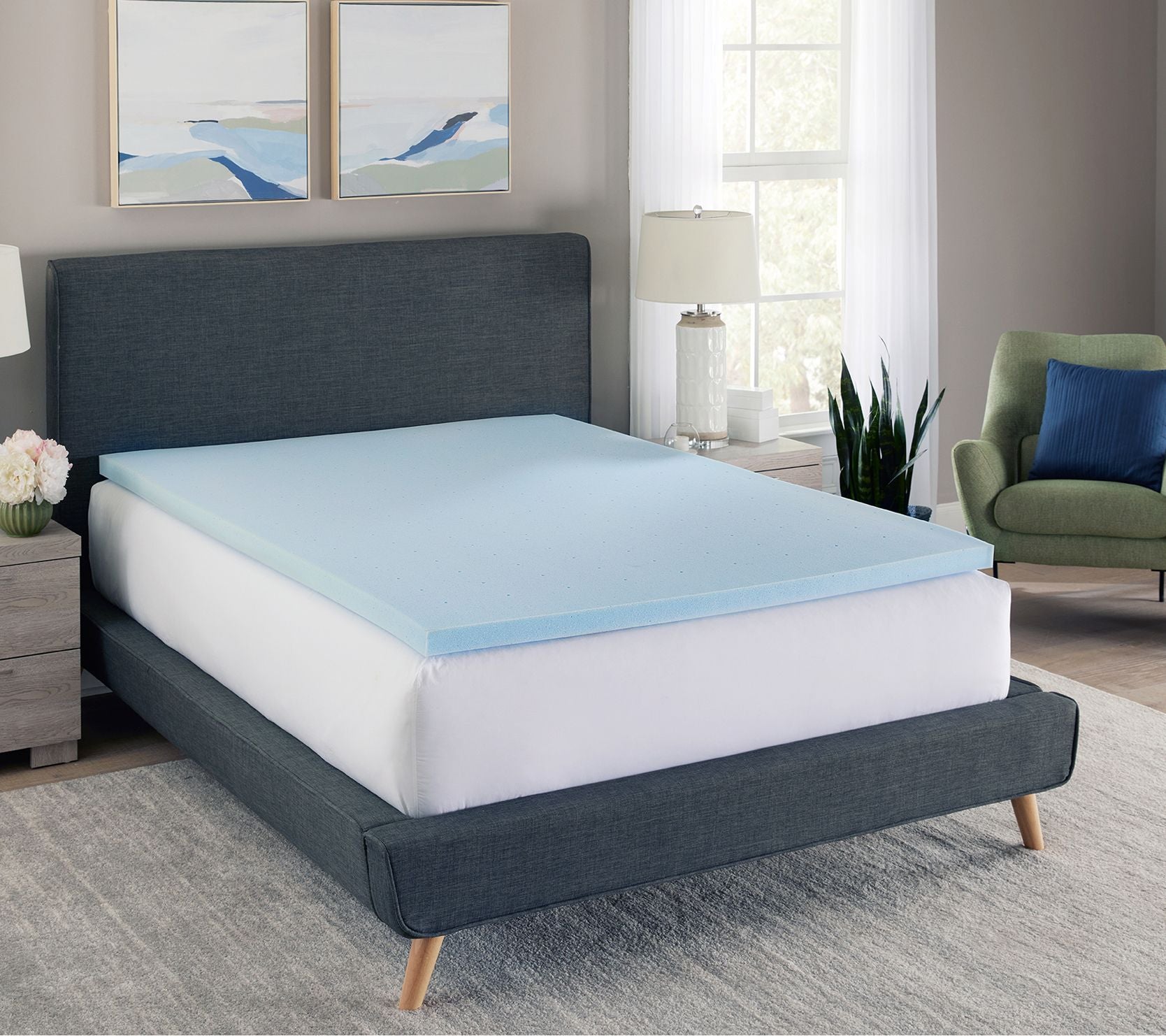 Bodipedic 2" Gel-Infused Memory Foam Mattress Topper, King
