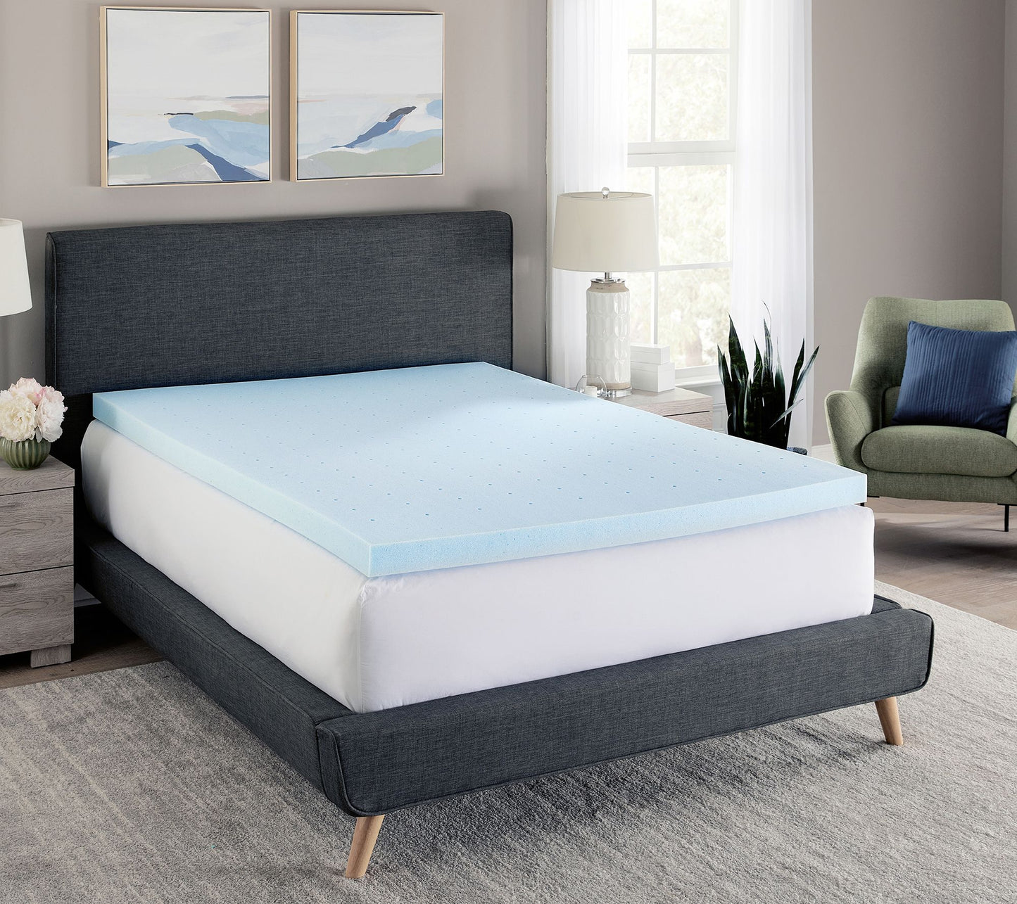 Bodipedic 4" Gel-Infused Memory Foam Mattress Topper, King