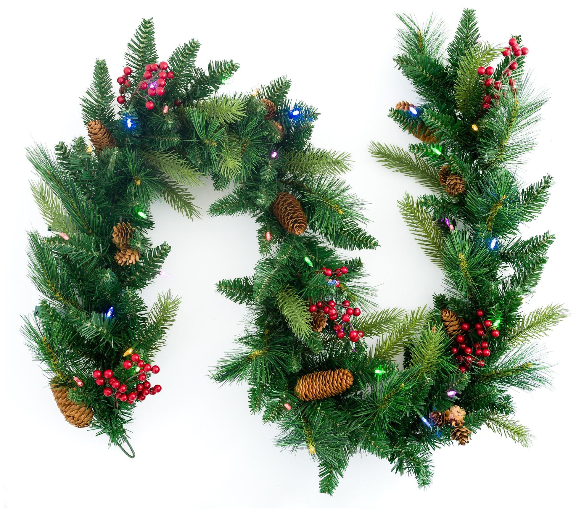 Celestial Lights Cone and Berry 9' Battery-Operated Garland