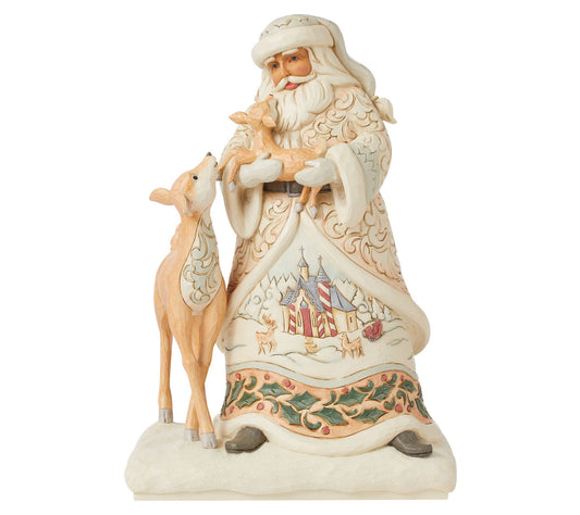Jim Shore Santa Holding Fawn Figurine