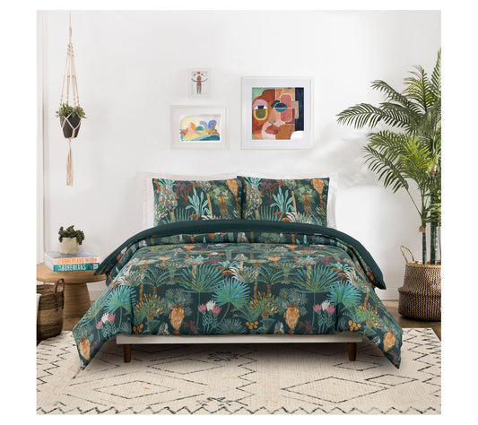 JUNGALOW by Justina Phoenix Cotton 3pc Duvet Cover Set- Qn