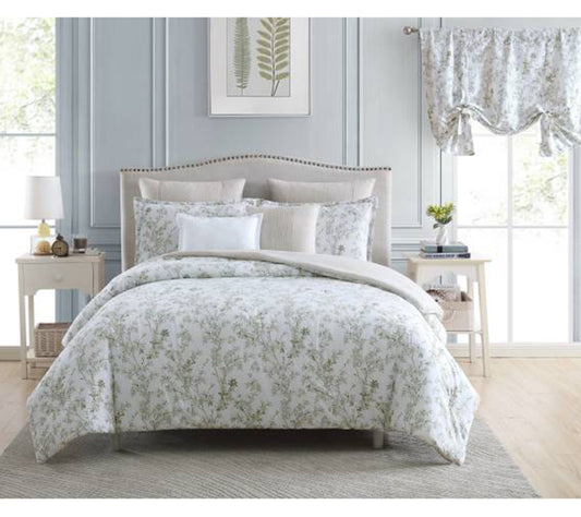Laura Ashley Li ndy Green King Comforter Sham Bonus Set