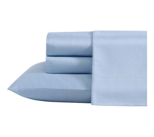 Laura Ashley Solid Blue Queen Sheet Set