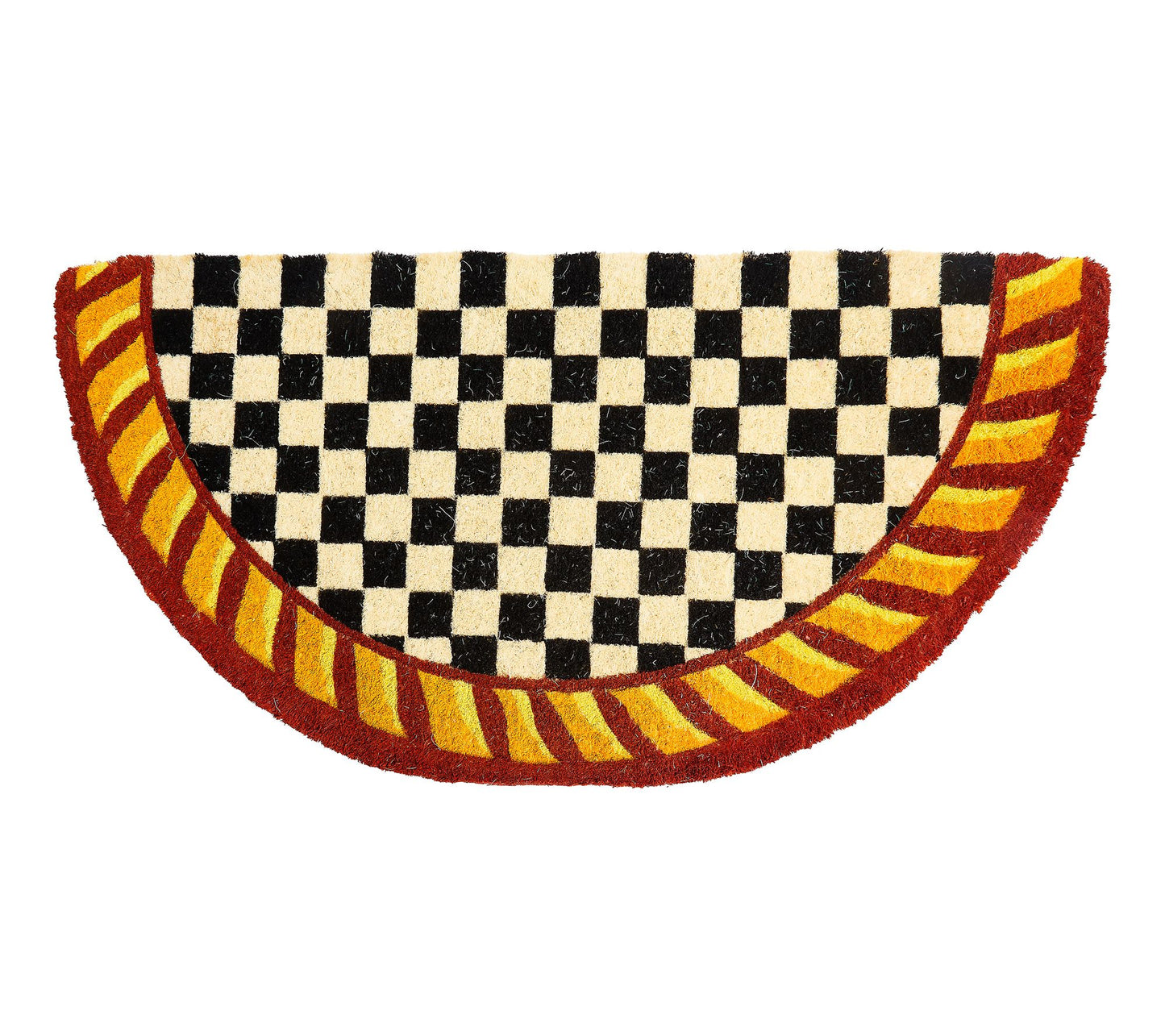 MacKenzie-Childs Courtly Check Half Round Entrance Mat
