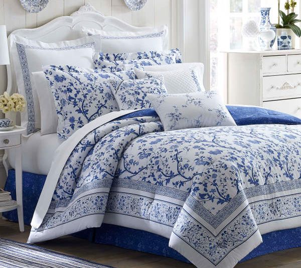 Laura Ashley Charlotte Blue King Duvet Cover Set