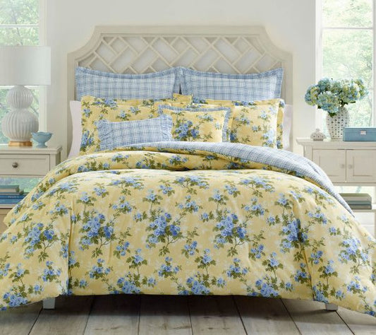 Laura Ashley Cassidy - Yellow Twin Duvet CoverBonus Set