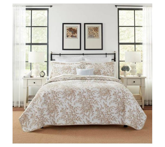 Laura Ashley Bedford Brown Full/Queen Quilt Set