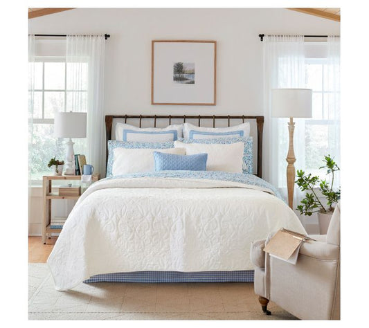 Laura Ashley Felicity White King Quilt-Sham Set