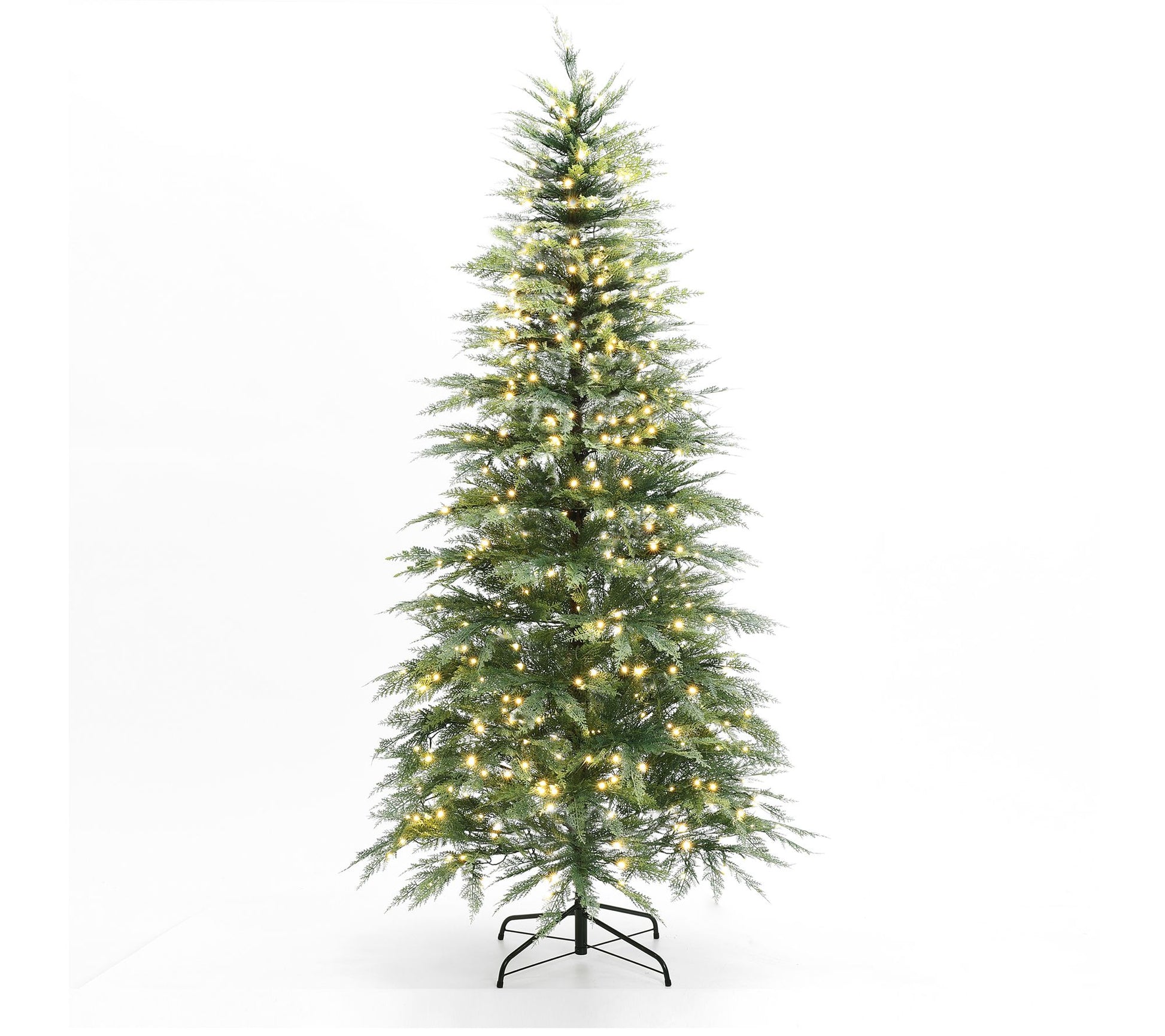 LuxenHome 7Ft Pre-Lit Green Cypress ArtificialTree
